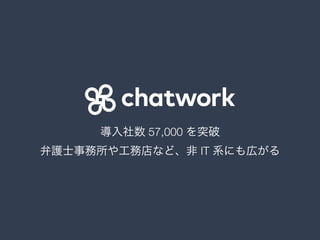 導入社数 57,000 を突破
弁護士事務所や工務店など、非 IT 系にも広がる
 