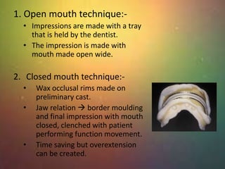 Impressions in complete dentures | PPTX