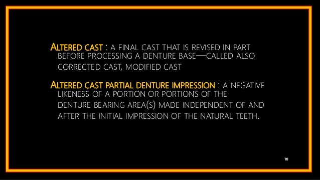 impression techniques in rpd altered cast technique