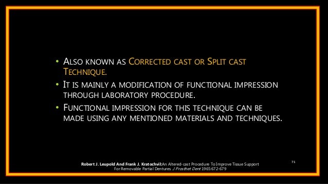 altered cast technique