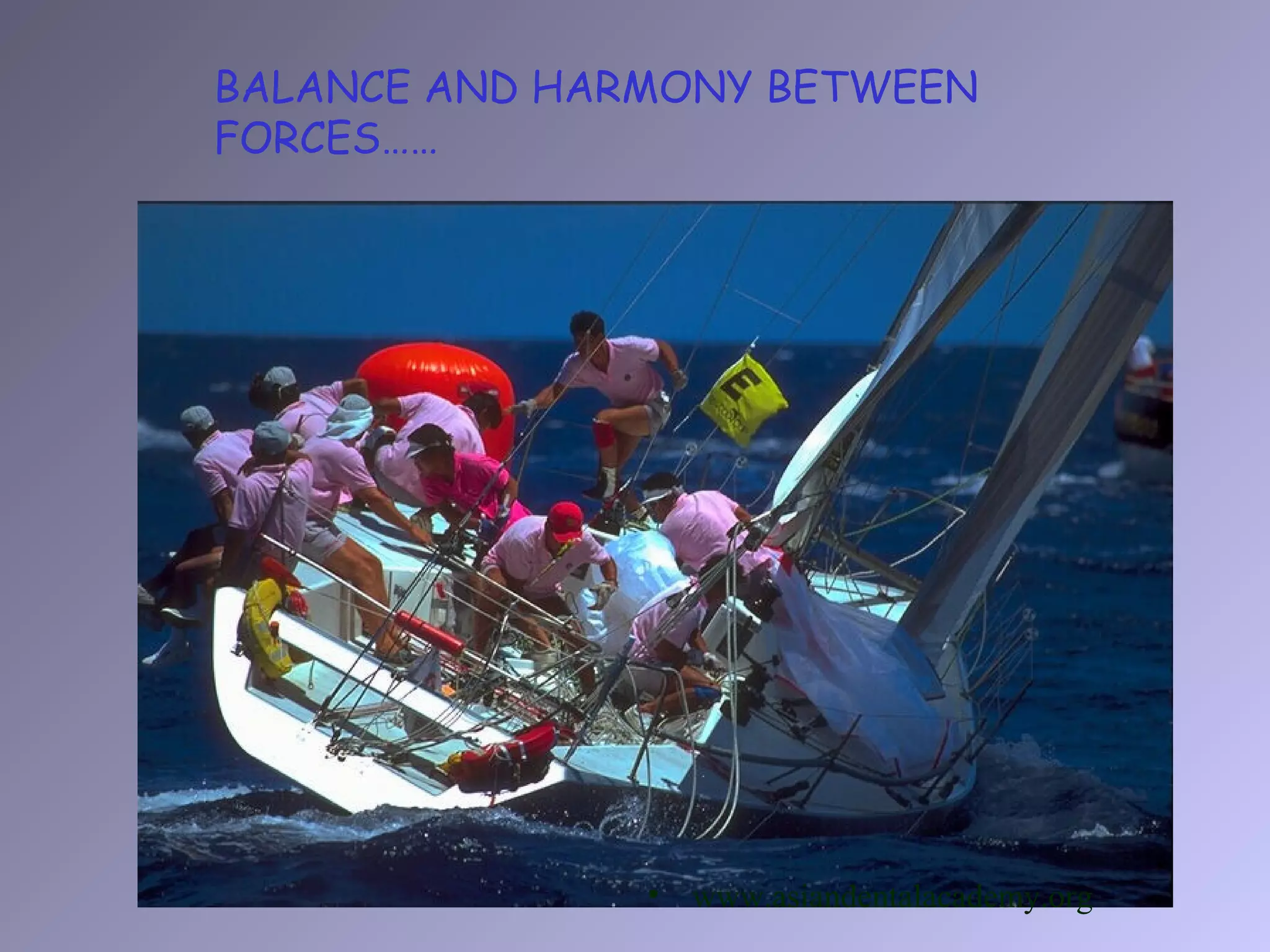 BALANCE AND HARMONY BETWEEN
FORCES……
• www.asiandentalacademy.org
 