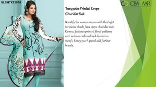 SLSHTX1207A

              Turquoise Printed Crepe
              Churidar Suit
              Beautify the women in you with this light
              turquoise shade faux crepe churidar suit.
              Kameez features printed floral patterns
              with resham embroidered decorative
              motifs. Fancy patch panel add further
              beauty.
 