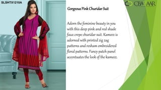 SLSHTX1210A

              Gorgeous Pink Churidar Suit


              Adorn the feminine beauty in you
              with this deep pink and red shade
              faux crepe churidar suit. Kameez is
              adorned with printed zig zag
              patterns and resham embroidered
              floral patterns. Fancy patch panel
              accentuates the look of the kameez.
 