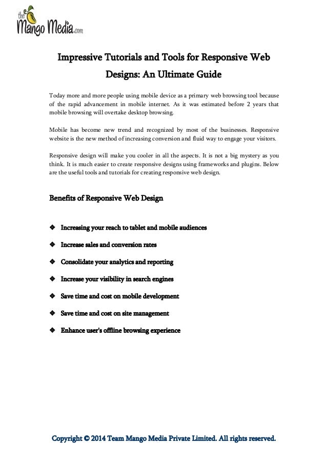 responsive web designs copyright 2014 team mango media private limited all rights reserved impressive tutorials and
