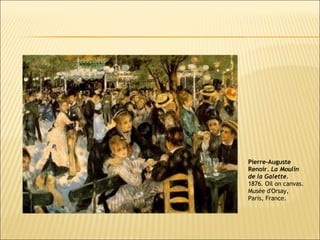 Pierre-Auguste Renoir.  La Moulin de la Galette.  1876. Oil on canvas. Musée d'Orsay, Paris, France. 