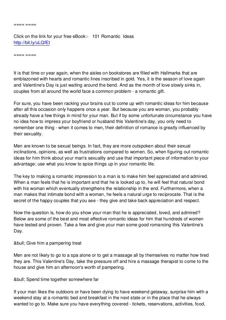 romantic things to do for your boyfriend for valentines day