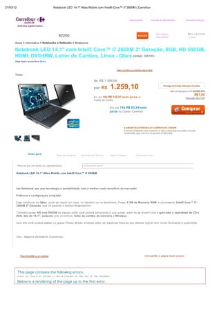 Imprimir   notebook led 14.1  atlas mobile com intel® core™ i7 2600-m _ carrefour