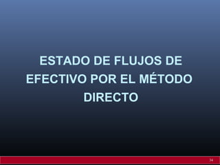 ESTADO DE FLUJOS DE
EFECTIVO POR EL MÉTODO
DIRECTO
34
 