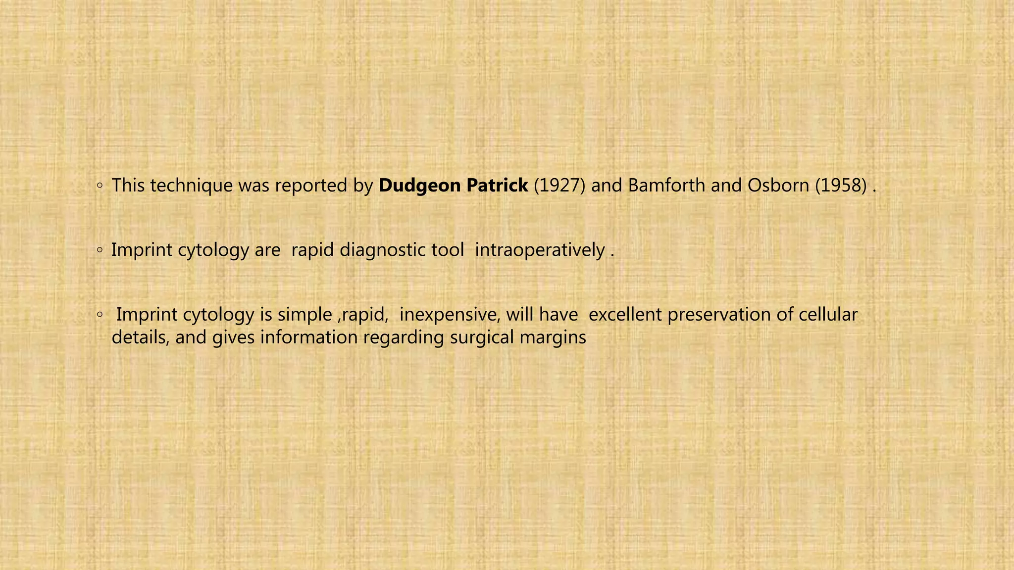 Imprint cytology | PPTX