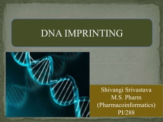 DNA IMPRINTING
Shivangi Srivastava
M.S. Pharm
(Pharmacoinformatics)
PI/288
 
