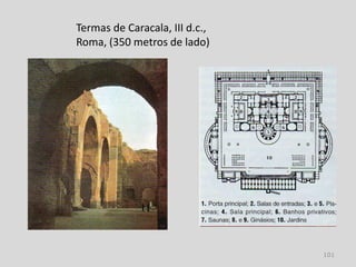 Termas de Caracala, III d.c.,
Roma, (350 metros de lado)




                                101
 