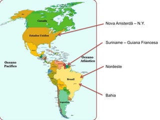 Nova Amsterdã – N.Y.
Suriname – Guiana Francesa
Nordeste
Bahia
 