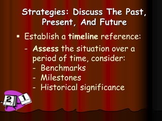 Acknowledge the question:	-	Smile	-	Nod	-	No filler words (“Ah”, “Um”)
