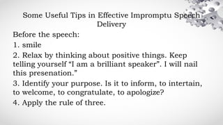 Impromptu speech.powerpoint presentation | PPTX