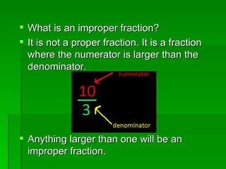 Improper fractions PPT