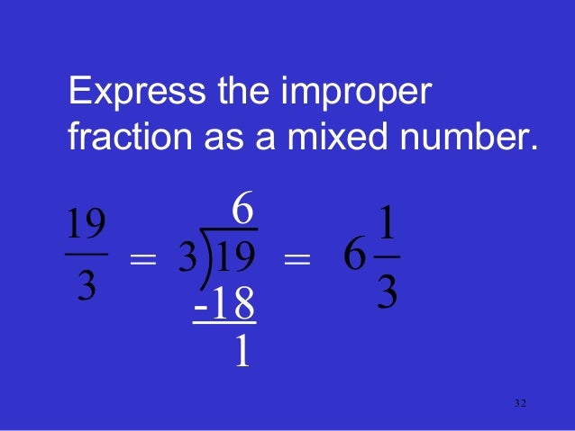 Improper Fractions Mixed Numbers With Fractions Improper Fractions Mixed Numbers With Fractions