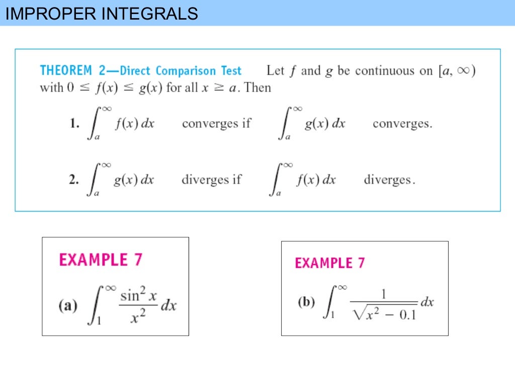 IMPROPER INTEGRALS
 