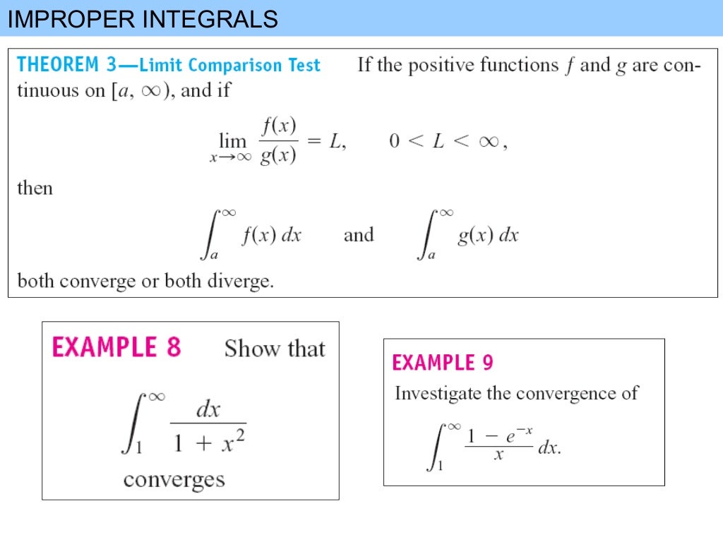IMPROPER INTEGRALS
F112
 
