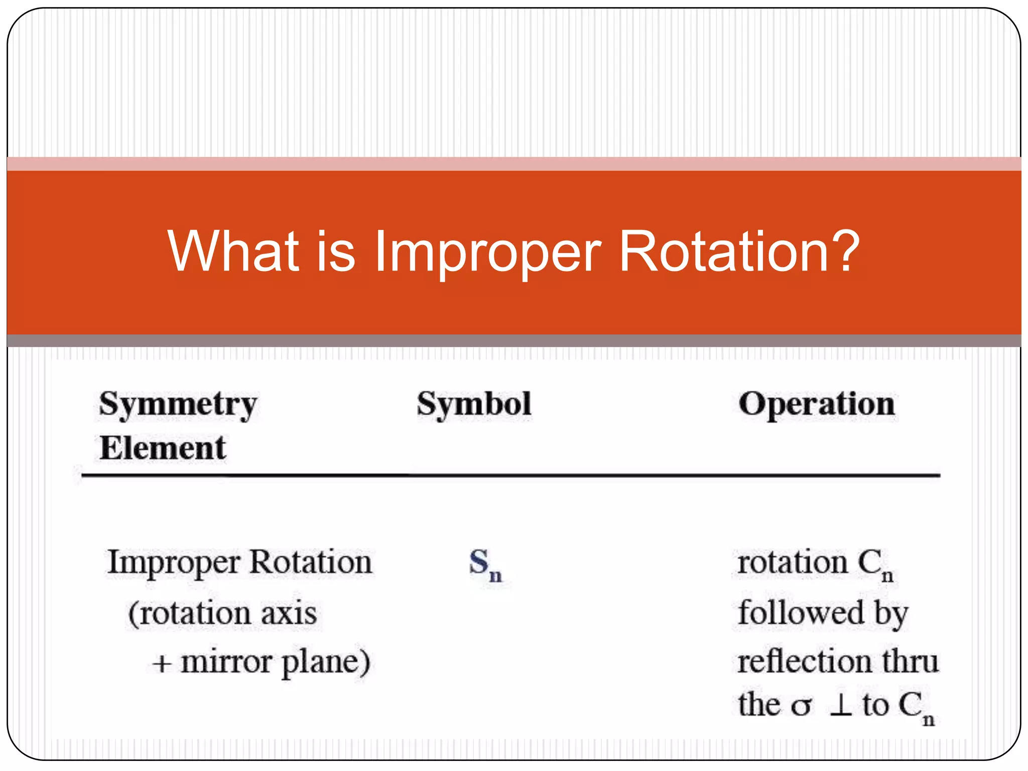 What is Improper Rotation?
 