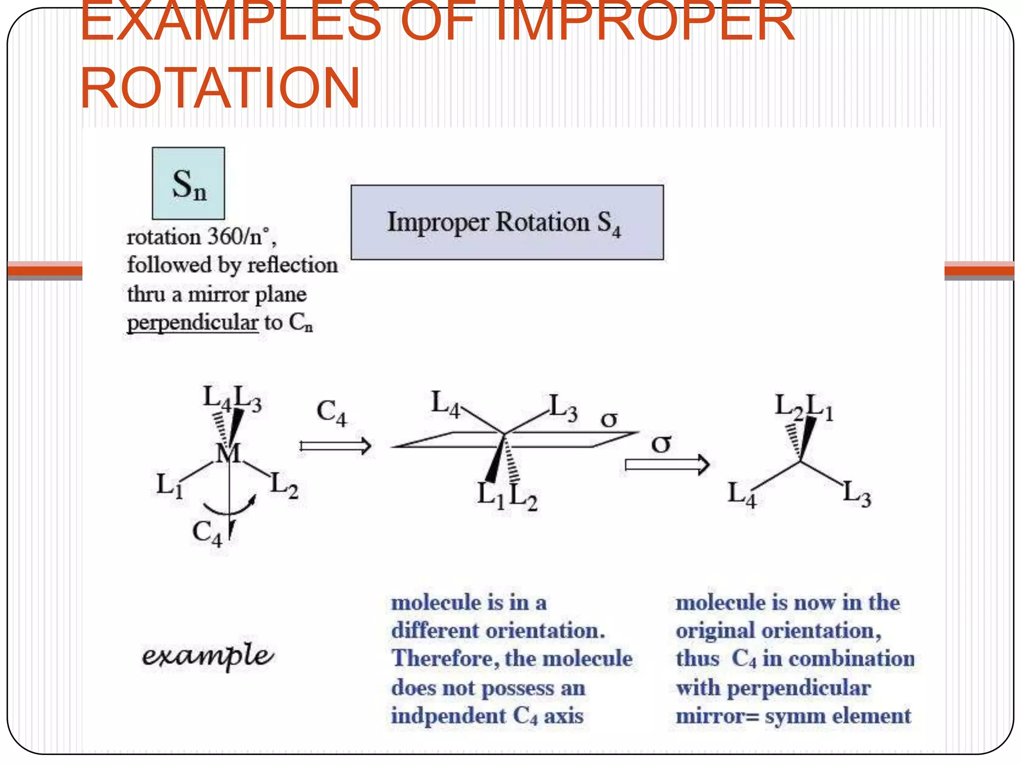 EXAMPLES OF IMPROPER
ROTATION
 