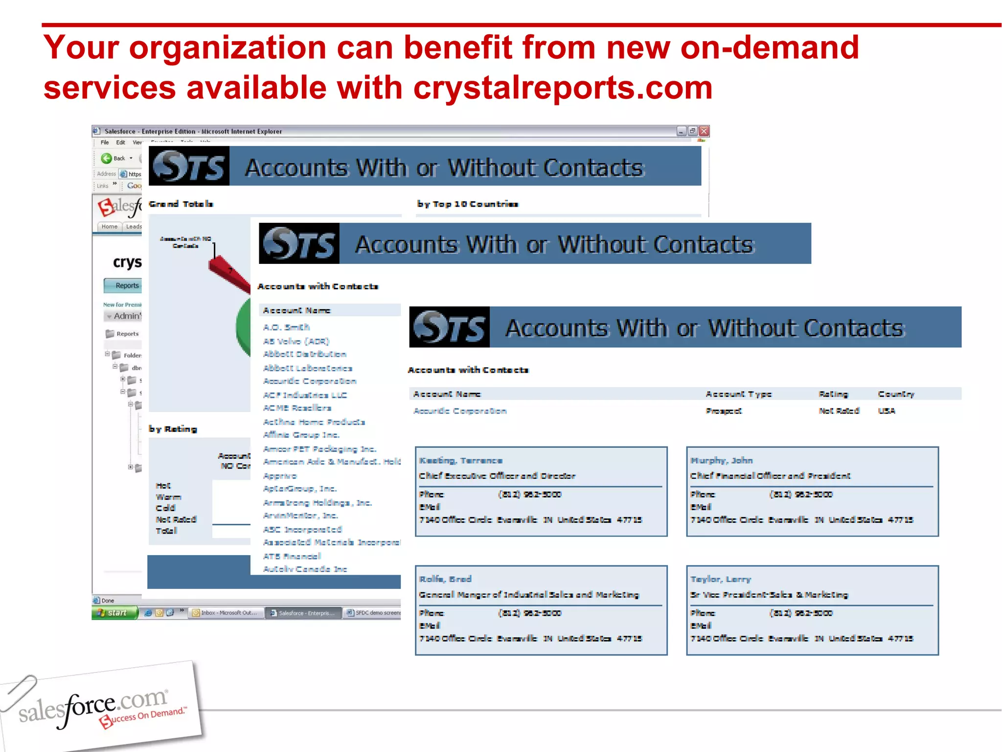Your organization can benefit from new on-demand services available with crystalreports.com  