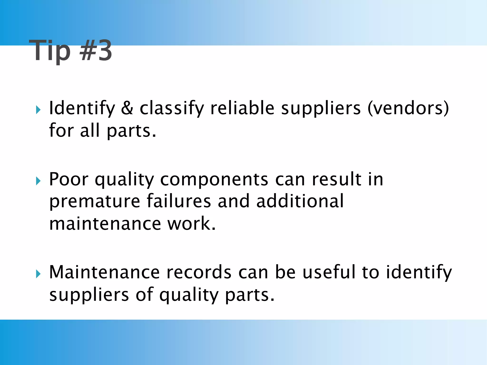 How To Improve Your Maintenance Spare Parts Management | PPTX ...