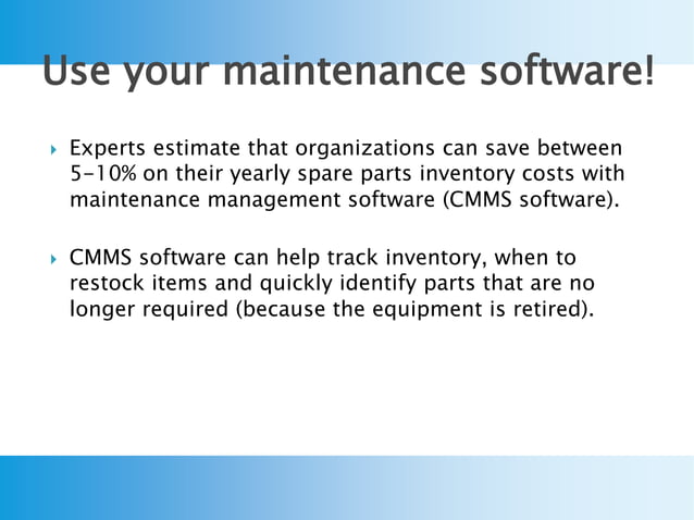 How To Improve Your Maintenance Spare Parts Management | PPTX ...