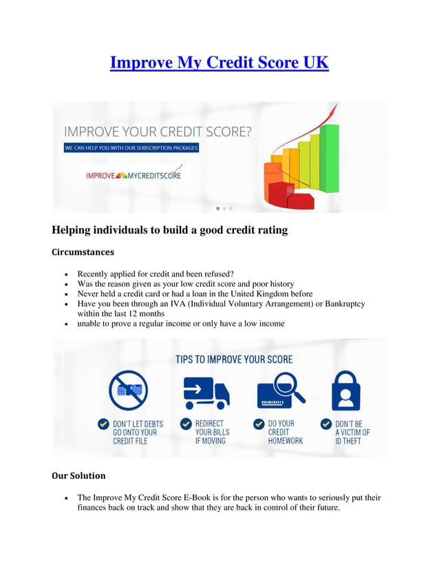 Improve My Credit Score Uk PDF