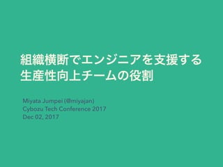 Miyata Jumpei (@miyajan)
Cybozu Tech Conference 2017 
Dec 02, 2017
 