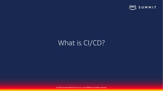 © 2018, Amazon Web Services, Inc. or Its Affiliates. All rights reserved.
What is CI/CD?
 