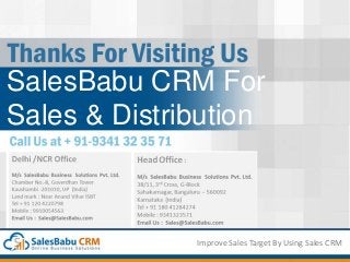 How to Improve Sales Tagets By Using CRM Software | SalesBabu CRM On Demand