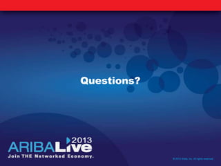 Questions?
© 2013 Ariba, Inc. All rights reserved.
 