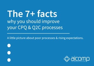 The 7+ facts
why you should improve
your CPQ & Q2C processes
A little picture about poor processes & rising expectations.
 