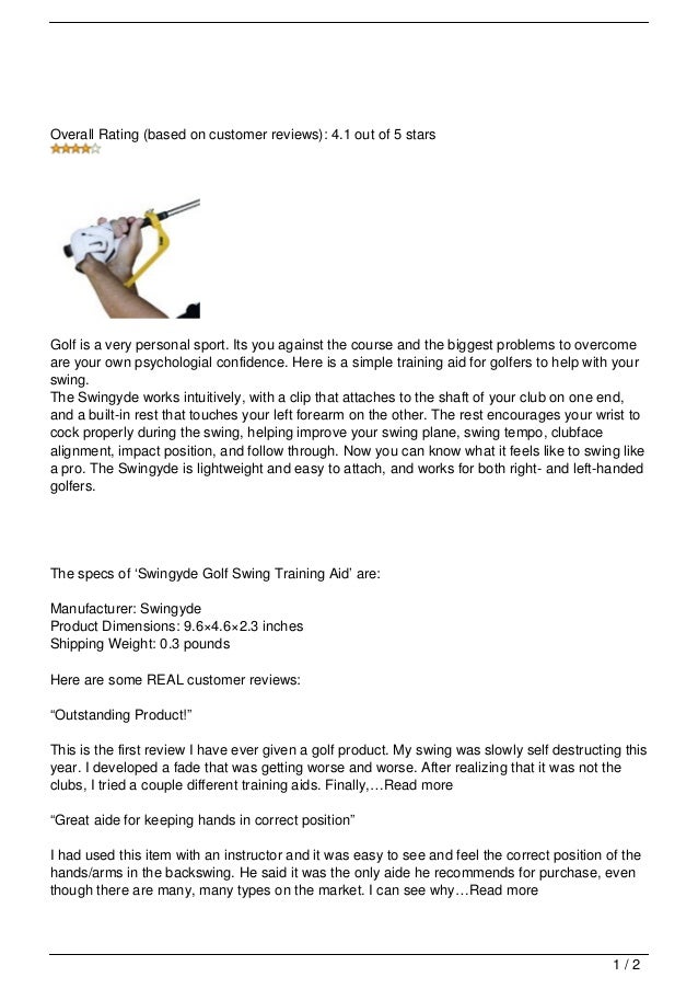Improve Your Golf Swing With The Swingyde Golf Swing