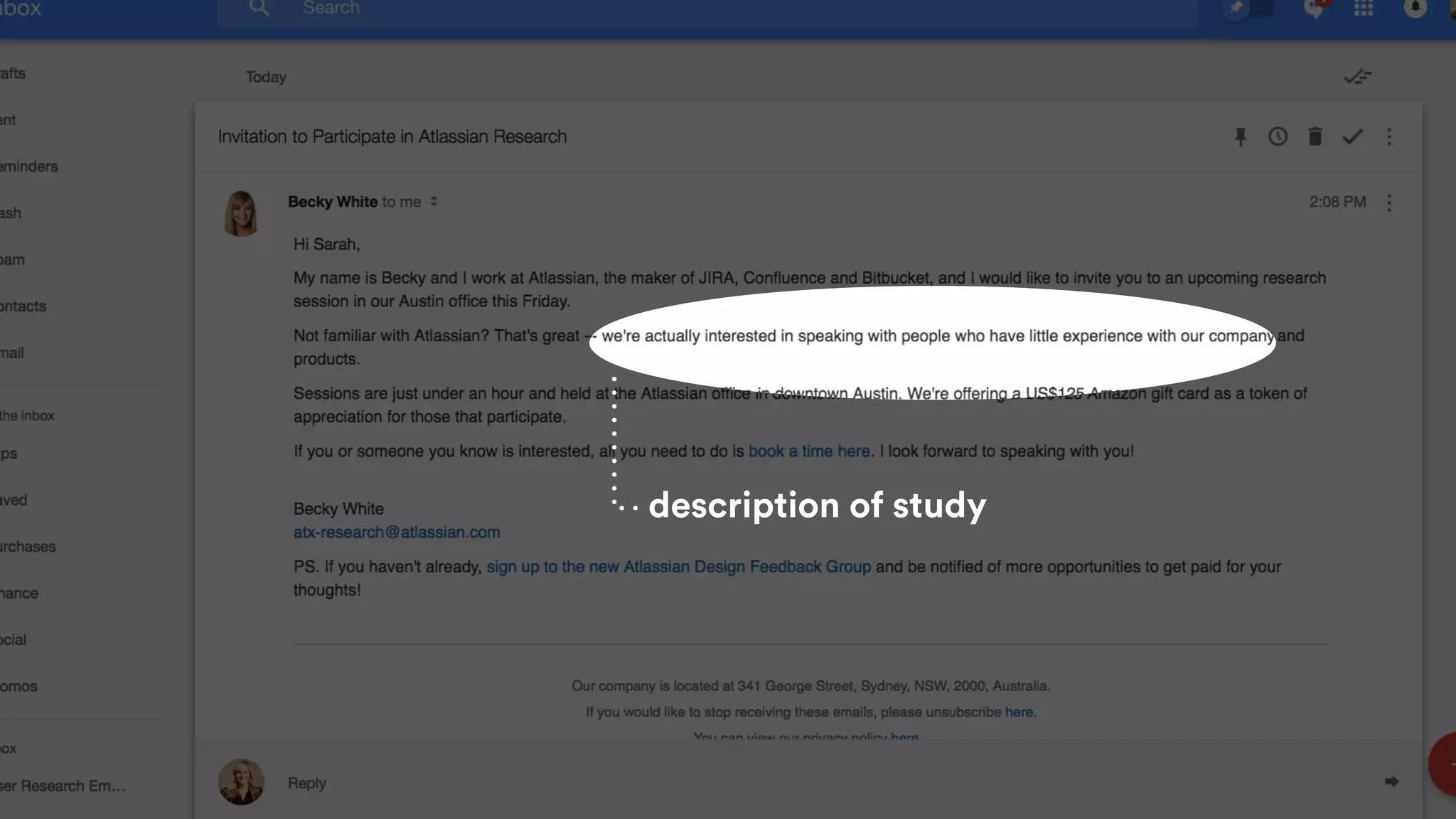 description of study
 