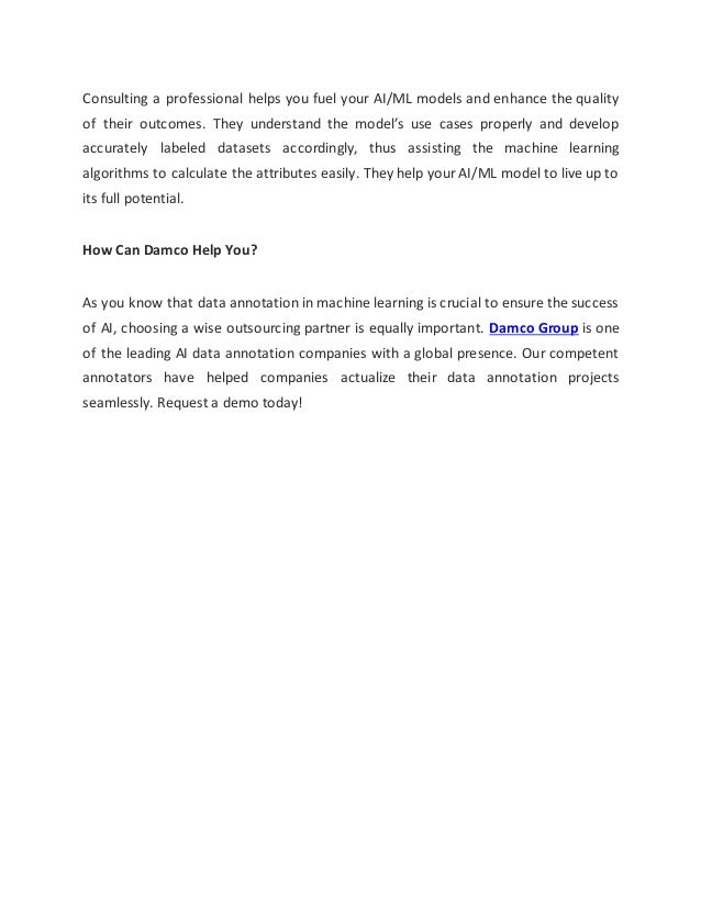 Improve AI/ML Model Outcomes With Data Annotation Services | DOCX