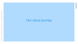 ImprovevisibilityandcostinMicrosoftAzure
Our cloud journey
 