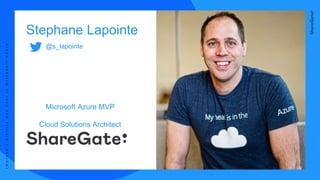 ImprovevisibilityandcostinMicrosoftAzure
Stephane Lapointe
@s_lapointe
Microsoft Azure MVP
Cloud Solutions Architect
 