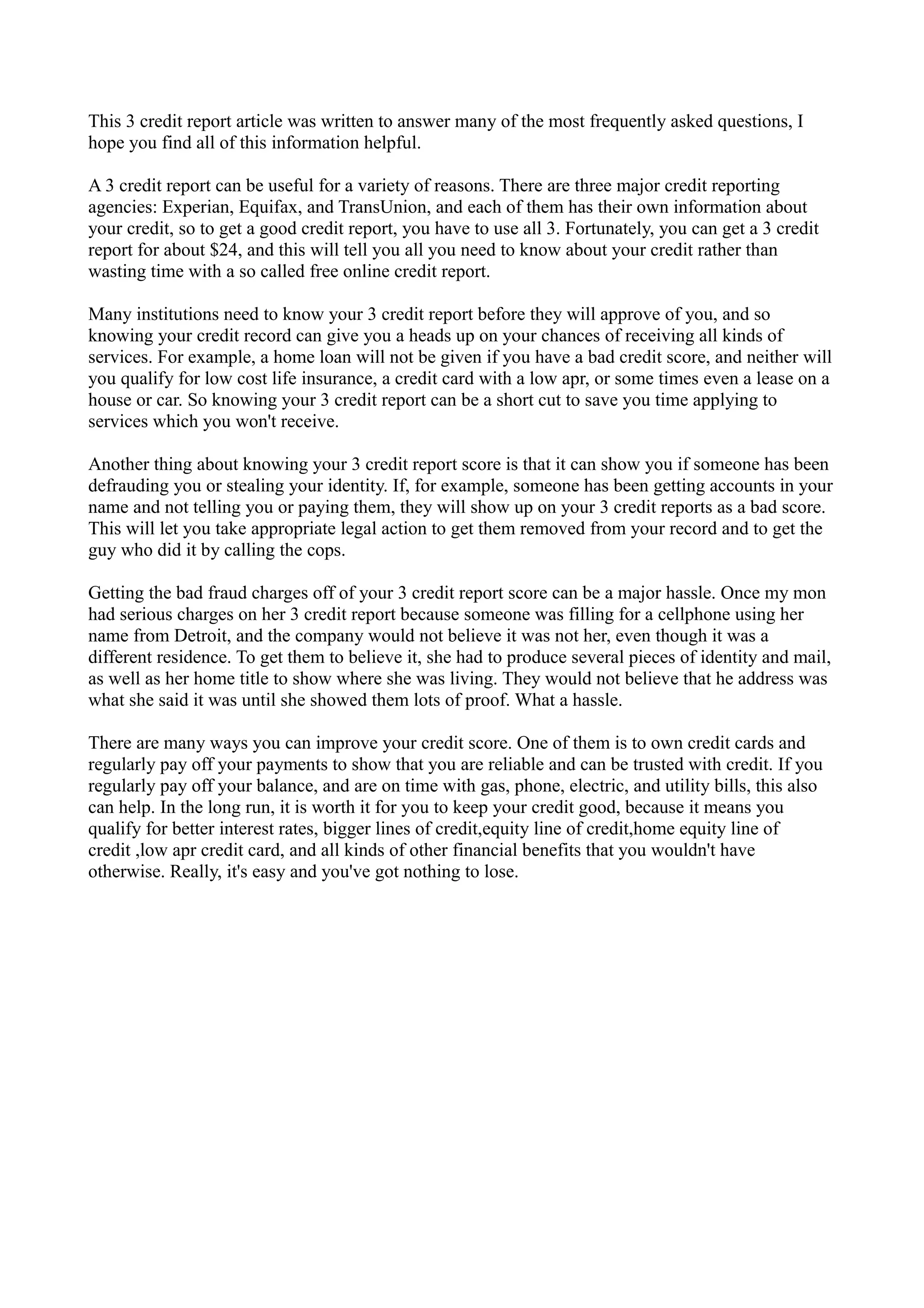 Improve credit score pdf