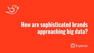 How are sophisticated brands
approaching big data?
 