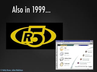 © Kathy Brown, Julian Robichaux
Also in 1999...
 