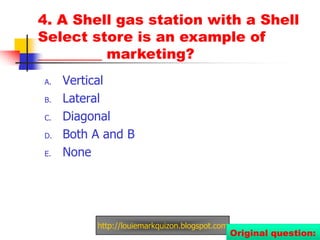 http://jankenneth-obar.blogspot.comWhat tool is used to draw a stronger and quicker response and push target audience to make a purchase?Sales PromotionsFree SamplesInteractive Marketing Sponsored eventsDirect Selling102Improved question:
