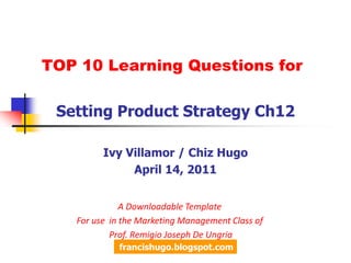 Determine specific attack strategies for effective competition.60Improved ServiceProduct DiscountsProduct InnovationPrestige GoodsDistribution InnovationLower Priced GoodsManufacturing –CostReductionProduct ProliferationIntensive Advertising PromotionValue-priced Goods