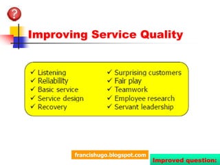 Top 10 Learning QuestionsCh 13 Designing and Managing ServicesRonald Patrick G. Wenceslao / Chiz HugoApril 2011francishugo.blogspot.com