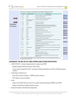 Improve EPSDT Service Quality Through Meaningful Use of IT | DOCX