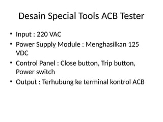 Enhancing ACB Operational Reliability with Special Tools Tester for ...