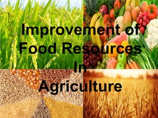 Improvement of
Food Resources
In
Agriculture
 