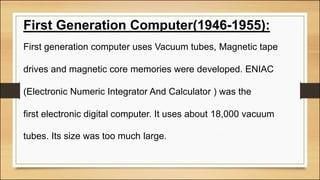 Improvement of hardware in computer generation | PPT