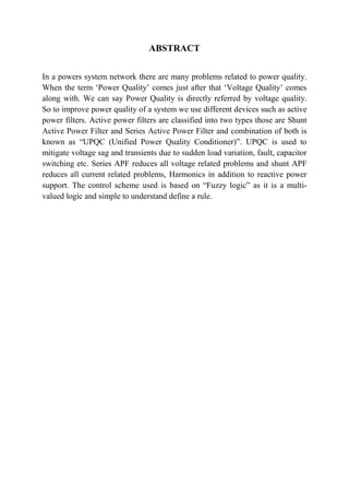 Power quality improvement using upqc with soft computing method: Fuzzy ...