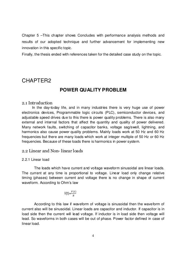 Thesis on power quality improvement using shunt active filter